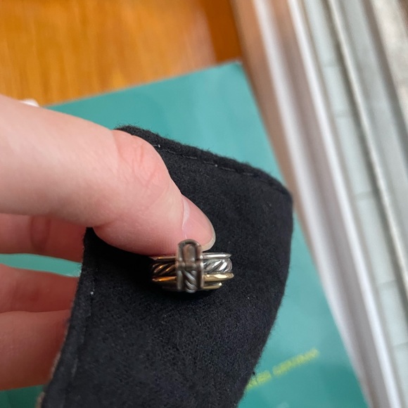 David Yurman 20mm Black Onyx Enhancer Pendant Sterling Silver 18k Gold - Picture 6 of 13